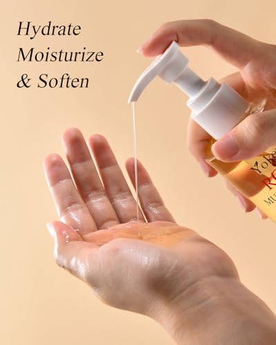Organic Rose Multi-Use Body Oil For Skin Body, USDA Certified with Petals