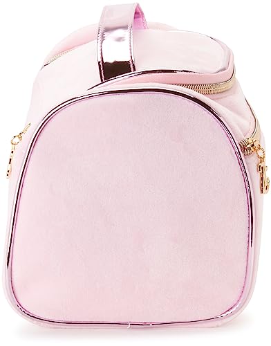 Juicy Couture Pink Makeup Bag Cosmetics Organizer Travel Essentials Hanging Duffel Velour Rhinestones
