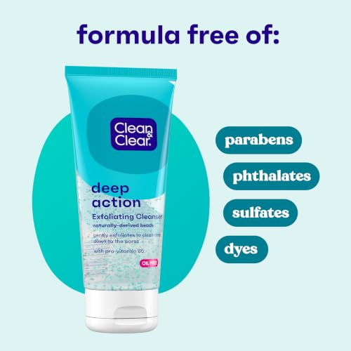 Clean & Clear Oil-Free Deep Action Exfoliating Facial Wash, 7 fl. oz