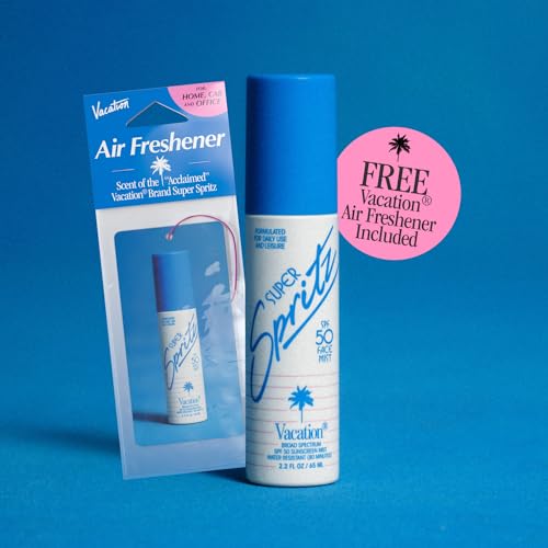Vacation Super Spritz SPF 50 Face Sunscreen Spray and Air Freshener Bundle
