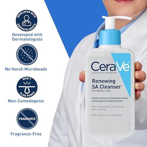 CeraVe Renewing Salicylic Acid Cleanser, BHA Exfoliating Face Wash, 8oz