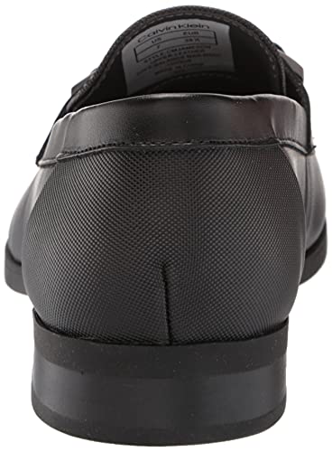Calvin Klein Men's Jameson Loafers, Black Leather 001, 11.5