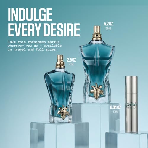 Jean Paul Gaultier Le Beau Eau de Toilette for Men - Long Lasting Addictive Aromatic Woody Men's Cologne with Bergamot, Coconut Wood & Tonka Bean - Designer Fragrance Spray, 2.5 oz