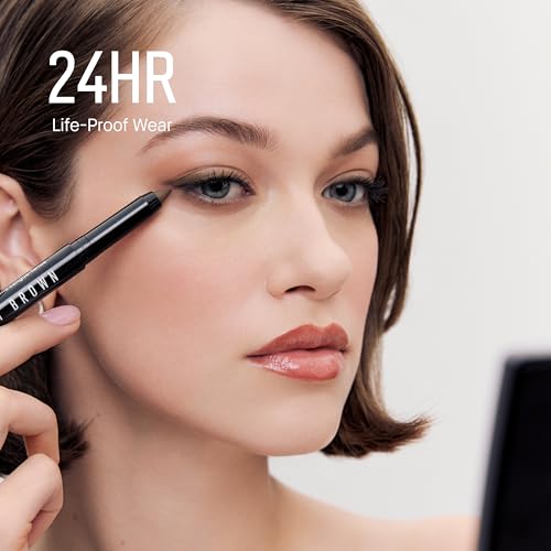 Bobbi Brown Long-Wear Cream Liner Stick | 24-Hour Waterproof, Smudge-Proof Eyeliner with Fine Tip and Built-In Sharpener | Creamy Matte Finish for Smokey Eye Makeup, Rich Chocolate, 0.03 Ounce