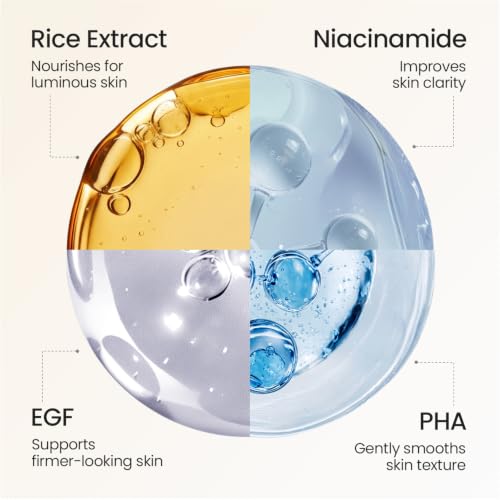 SKINFOOD Rice Starter Kit, Rice Toner, Rice Serum, Rice Moisturizer, and Rice Face Wash for Glass Skin, Korean Skin Care Set, Travel Size Kit, Stocking Stuffers, Gift Set for Women, Skincare Gift Set