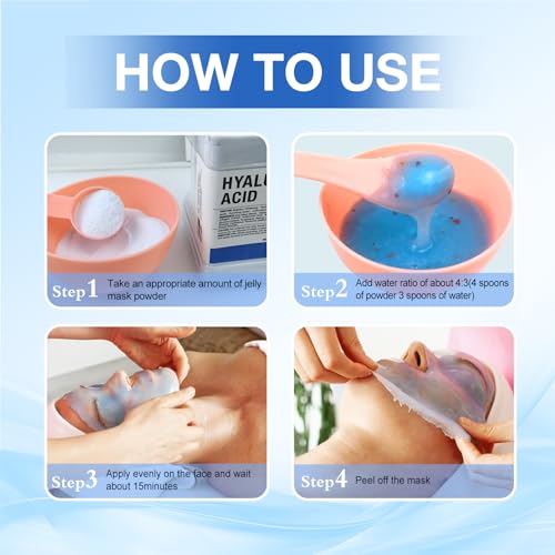 Angeland Jelly Mask for Facials Professional, Hydrating & Moisturizing Peel-Off Natural Gel Face Mask SkinCare, Professional Spa Use Jelly Face Masks, Deep Hydration & Glow 23 Fl Oz (Hyaluronic Acid)