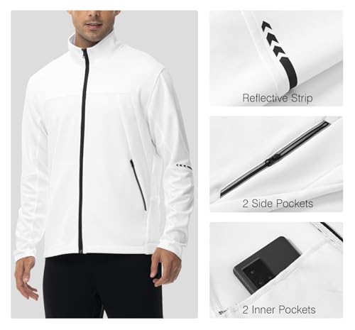 Rdruko Men's Track Sweat Suits 2 Piece Set Sweatsuits Tracksuits Full Zip Jogging Workout Gym Warm Up Suits,White,M