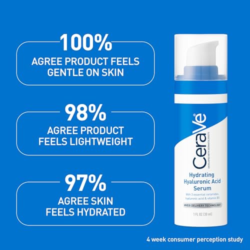 CeraVe Hyaluronic Acid Serum for Face, Hydrating Serum for Dry Skin, 1oz