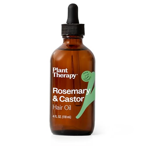Plant Therapy Rosemary & Castor Oil - 4 oz Hair Treatment for Growth, Shine, Softness, Healthy Scalp & Hair Mask