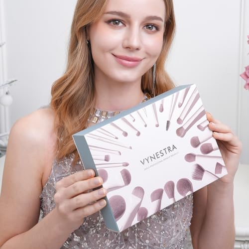 Vynestra 30 Pcs Pro Grade Makeup Brushes Set with Dense Ultra Soft Bristle