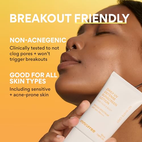 innisfree Daily UV Defense Sunscreen SPF 50+ PA++++, Korean Face & Body Sunscreen, Invisible Finish, Broad Spectrum, No White Cast, Lightweight, Hydrating, Available in Gift Sets & Jumbo