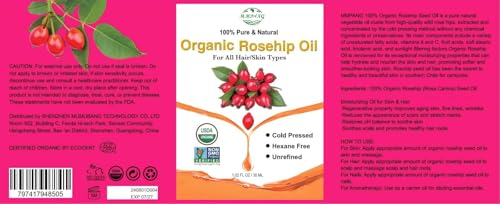 MMPANG Organic Rosehip Seed Oil for Face, USDA Certified, Cold Pressed