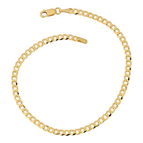 Kooljewelry 10k Yellow Gold 3 mm High Polish Curb Link Bracelet