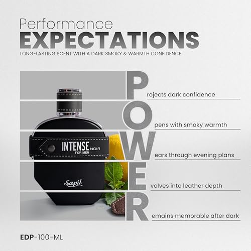 Sapil Intense Noir Perfume with Amber Leather for Bold Evenings EDP 100ml