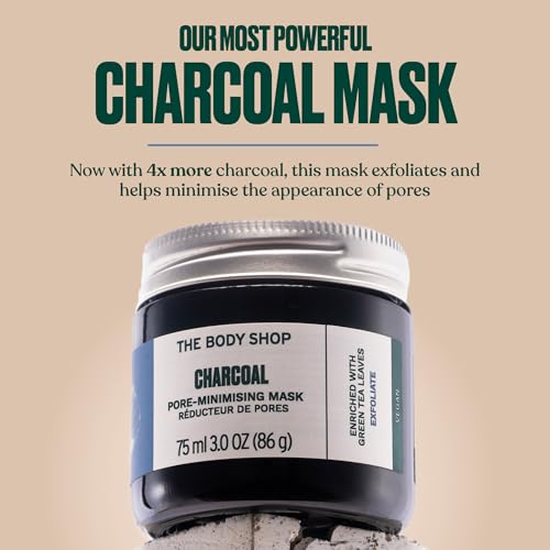 The Body Shop Charcoal Pore-Minimizing Mask | For Oily Skin, 0.6 Oz