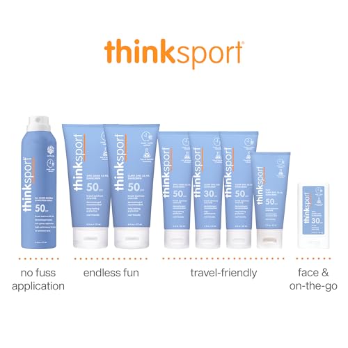 Thinksport Mineral Sunscreen SPF 50+ Zinc Oxide, Water Resistant, 6 Fl Oz