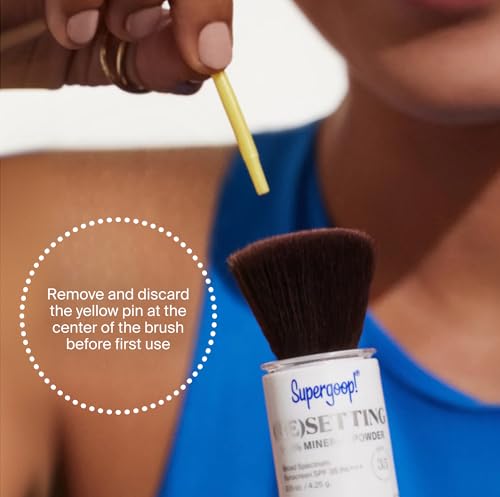 Supergoop! (Re) setting Face Powder SPF 35, Medium - Broad Spectrum Mineral Sunscreen - 0.15 oz - Shine Control, Matte Finishing, On-the-Go Sun Protection