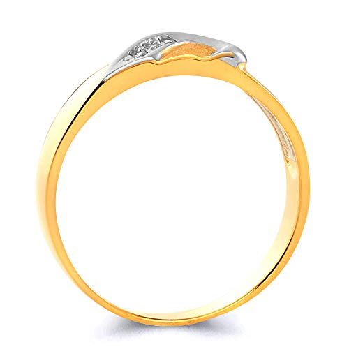 The World Jewelry Center 14k Two Tone Gold SOLID Men's Wedding Band - Size 10
