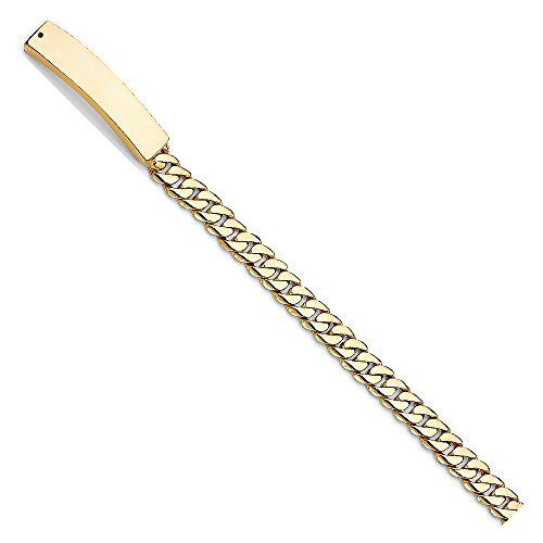 14k REAL Yellow Gold Men's Cuban Link ID Bracelet - 8.5"
