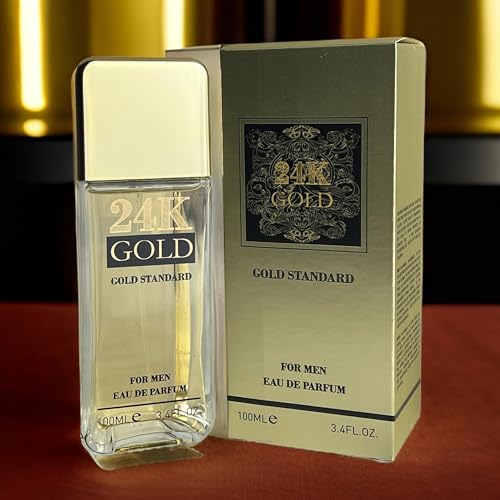 United Scents 24K GOLD Eau de Parfum for Men, 3.4 Fl Oz, Notes: Blood Orange, Grapefruit, Mint