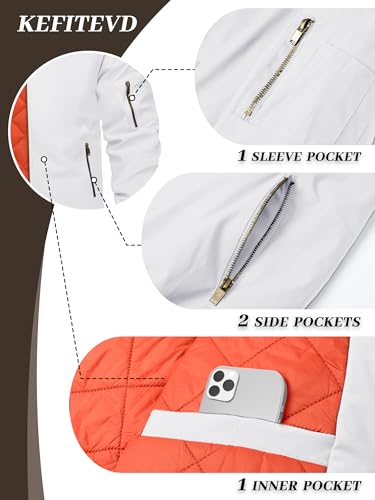 KEFITEVD Mens Bomber Jacket Winter Active Coat Lightweight Military Outerwear Varsity Jackets Warm Padded Coats