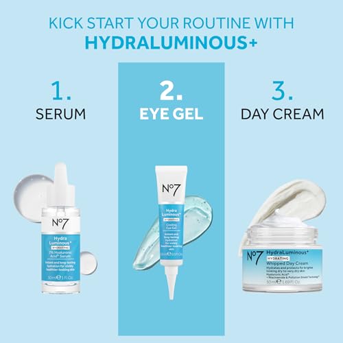 No7 HydraLuminous+ Cooling Under Eye Gel, 0.5 Fl Oz