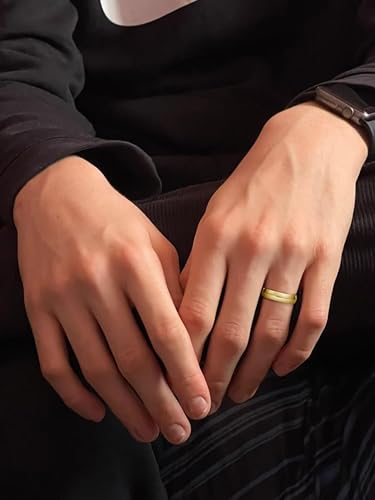 Oxford Ivy Wedding Band Solid 10K Yellow Gold 5mm Plain Ring, Size 10.5