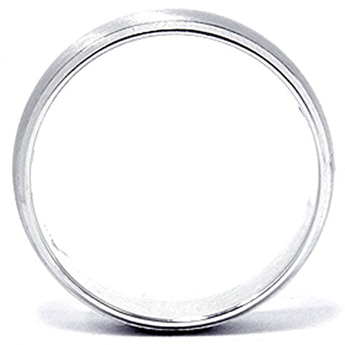 P3 POMPEII3 Pompeii Mens 14K White Gold 8mm Beveled Wedding Ring Band Brush - Size 11.5