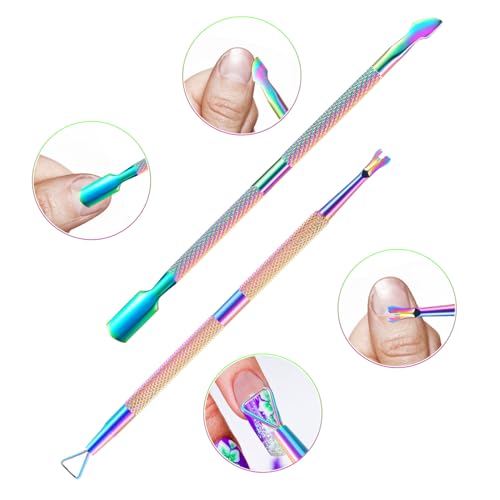 Cuticle Trimmer Cuticle Remover with Cuticle Pusher, XUNXMAS Professional Stainless Steel Durable Pedicure Manicure Tools Cutter Nipper Scissor Clipper for Fingernails and Toenails Dead Skin