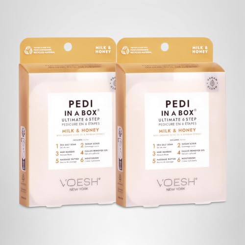 VOESH Pedi in a Box Ultimate 6 Step, Milk and Honey, Spa Pedicure, DIY Pedi, Home Pedicure Kit, Pedi in a Box, Pedicure, Foot Care, Pedi Products, Spa Care, Foot Spa