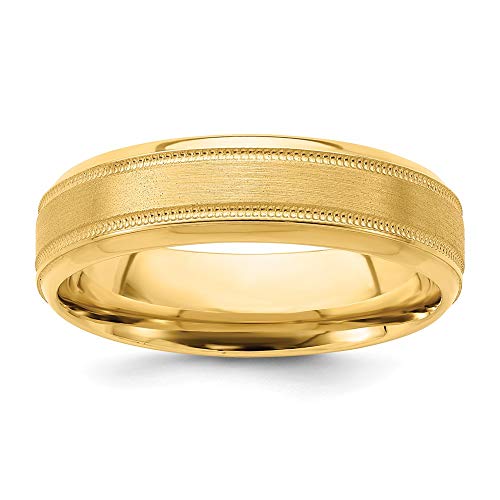 Real 14K Yellow Gold Comfort Fit Unique Wedding Band Ring Size 7.5