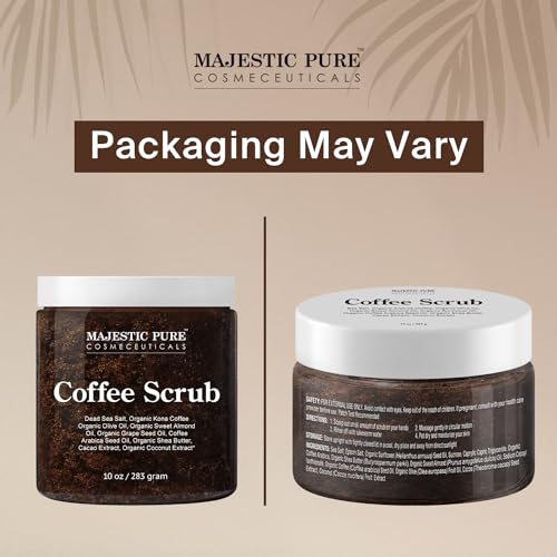 Majestic Pure Arabica Coffee Body Scrub, Exfoliating Polish, 10 Oz