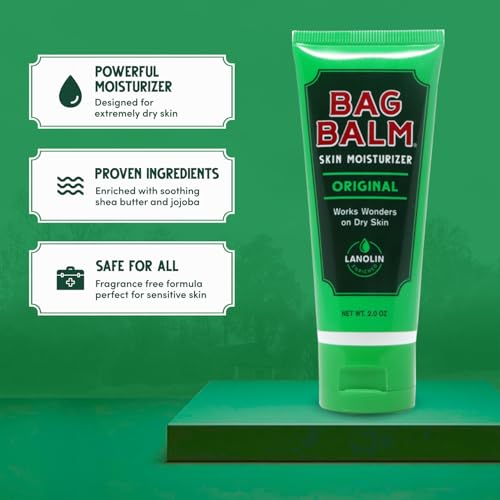 Bag Balm Vermont's Original Hand Moisturizer, Hand Balm for Dry Skin, Cracked Hands, Heels & Dry Hands Treatment, For Dogs and More Ointment, Dry Skin Lotion (2oz Tube (Pack of 2))