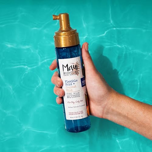 Maui Moisture Flexible Hold + Coconut Milk Curl Foam Mousse, for Curly Hair Styling, No Drying Alcohols, Parabens or Silicone, 8.5oz