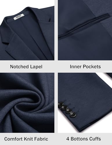 COOFANDY Men Stretch Knitted Blazer Jacket Slim Fit Fashion Wedding Sport Coats