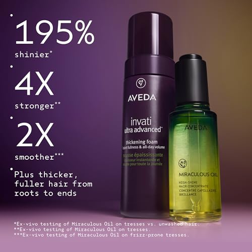 Aveda Invati Ultra Advanced Thickening Foam | Styling Foam for Thin & Thinning Hair | Instantly Thickens Hair | Flexible Hold | 97% Naturally Derived*, 1.5 Fl Oz
