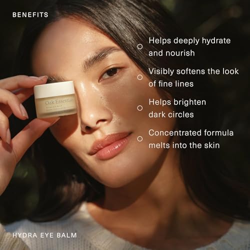 Oak Essentials Hydra Eye Balm, Balm-to-Oil Under Eye Cream, 0.35oz