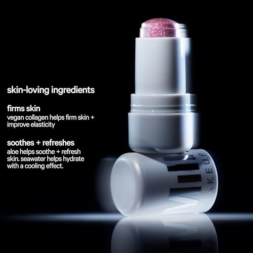 Milk Makeup Cooling Water Jelly Shimmer – Buildable Face + Body Highlighter Stick for Sheer Shimmery Glow – Long-Lasting, Hydrating, Glitter Free Formula – Bubbly (Gold + Silver), 0.17oz