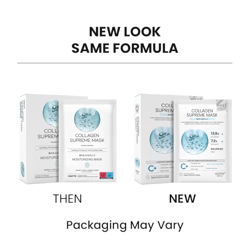 #OOTD Hydrating Soothing Sheet Masks with Collagen,Ceramide,Cica(30-Pack)