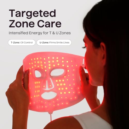 wavytalk Red Light Therapy Mask for Face, Glow Time LED Face Mask 850nm NIR