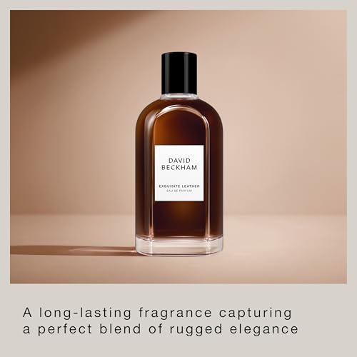 David Beckham Collection Exquisite Leather Eau de Parfum 3.3 fl oz (Pack of 1), Notes of Apple, Bourbon Leather, and Sandalwood, Men's Fragrance, Long Lasting, Everyday Fragrance, Travel Size