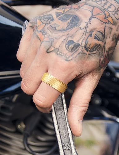 King Will Men Tungsten Rings 14K Gold 8mm Size 10