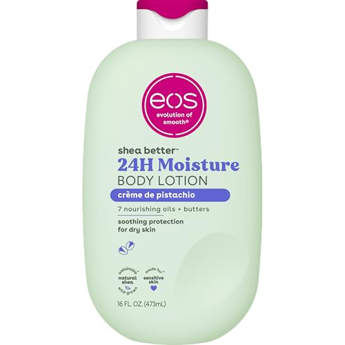 eos Shea Better Body Lotion- Crème de Pistachio, 24-Hour Moisture Skin Care, Lightweight & Non-Greasy, Made with Natural Shea, Vegan, 16 fl oz