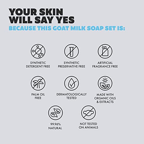 Skin Said Yes Goat Milk Soap Bar Set (Pack of 8) - Crafted in Greece | Tripple Milled | Organic Ingredients, Natural Soap for Sensitive Skin.
