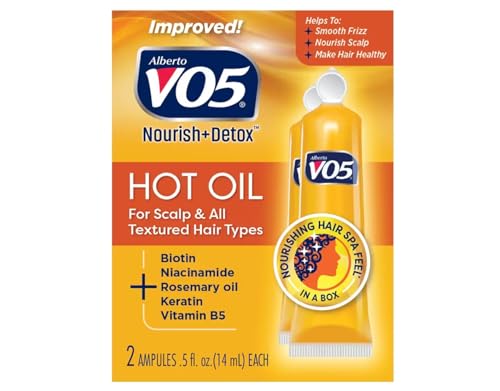 Alberto VO5 Moisturizing Hot Oil Treatment - Hot Oil Hair Treatment - Rehydrates and Protects Dry, Damaged Hair - With 5 Oils and 5 Vitamins - 0.5 oz
