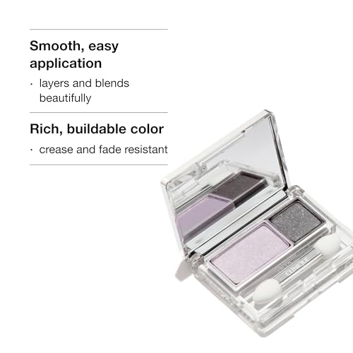 Clinique All About Shadow Duo Eye Shadow Makeup | Safe For Sensitive Eyes | Buildable + Long-Wearing Color | Smooth, Easy Application, Ivory Bisque/Bronze Satin, 0.05 Ounce