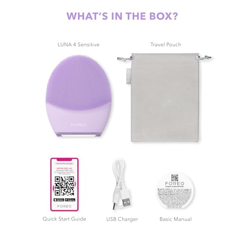 FOREO LUNA 4 Face Cleansing Brush - Firming Face Massager - Anti Aging Care - Enhances Absorption - Simple Skin Care Tools - Sensitive Skin