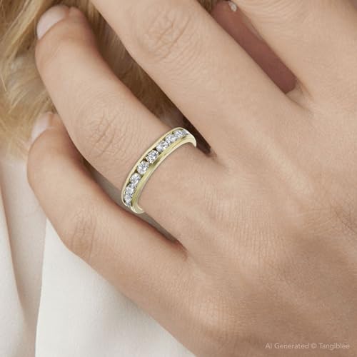 P3 POMPEII3 Pompeii 1/2ct 14K Yellow Gold Channel Set Diamond Wedding Ring - Size 5.5
