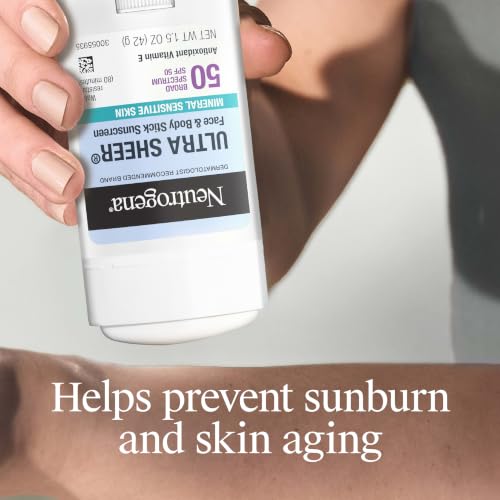 Neutrogena Ultra Sheer Mineral Sunscreen Stick SPF 50, 1.5 oz