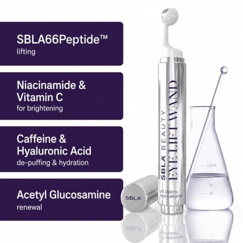 SBLA Eye Lift Wand – Anti-Aging Serum for Eyelids, & Eye Area - With SBLA66Peptide™, Caffeine, Hyaluronic Acid, Niacinamide & Vitamin C - Smooths, Lifts Hooded Lids, Brightens Eyes, Reduces Puffiness